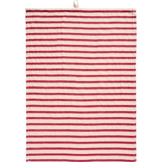 Tea Towel - OLGA - Red Stripes - 100% Cotton