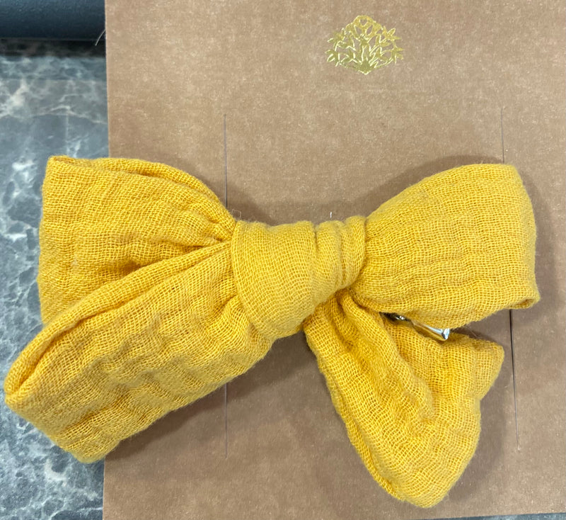 Hair Clip - Bow - Sun Yellow