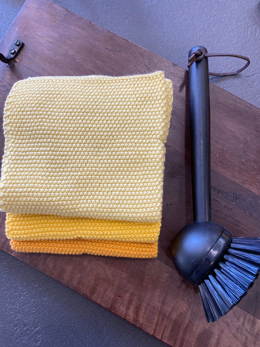 Dish Cloth - Yellow shades - Set of 3