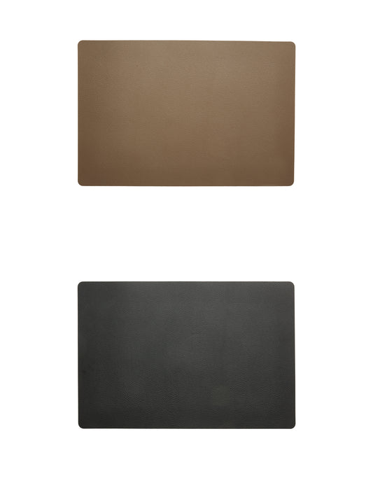Placemat - EVERYDAY - Faux Leather - Reversible - Taupe/Black
