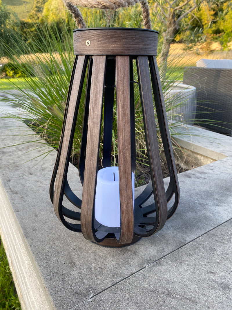 Lantern - Natural Colour - Solar - H34cm
