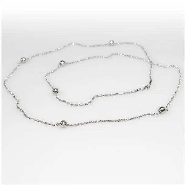 SAN Design - Diamond Cut Rhodium Plated Necklace