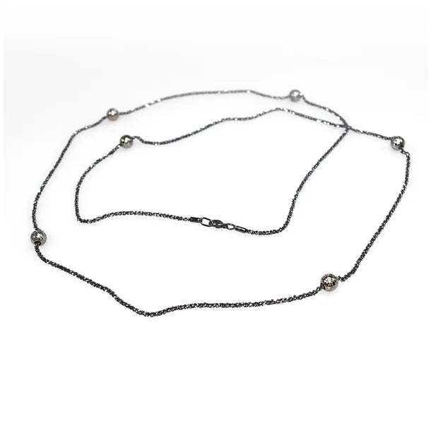 SAN Design - Diamond Cut Oxidised Necklace - 90cm