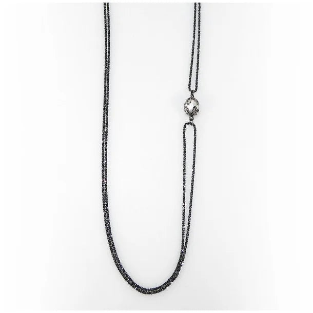 SAN Design - Oxidised Necklace with Pearl - 90 - Sterling Silver