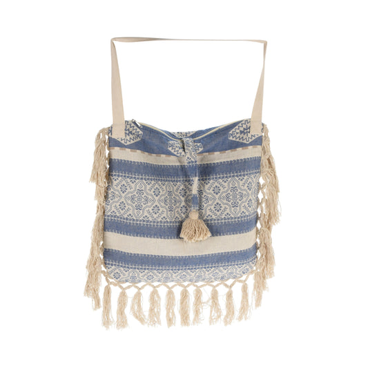 Bag - Cotton - Natural/Blue