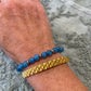 Bracelet - Natural Stones With Golden Spacers - Teal