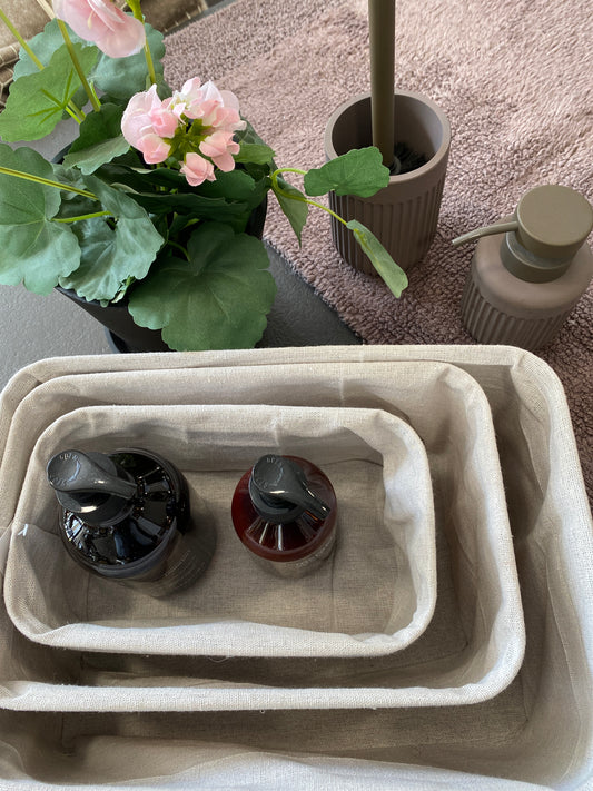 Basket - Lined - Bamboo - Natural - Medium
