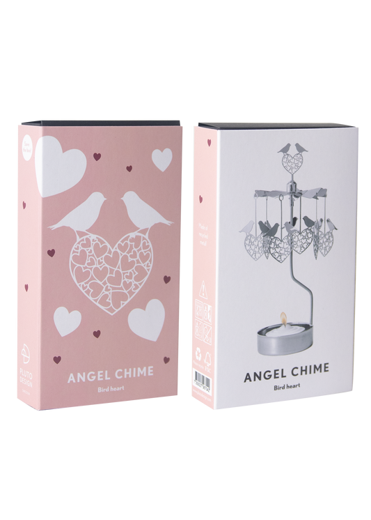 Angel Chime - BIRDS & HEARTS - Silver