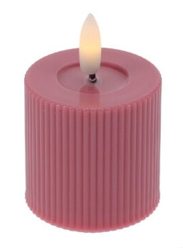 Candle - LED Candle - D 5cm - Dark Pink