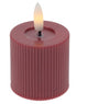 Candle - LED Candle - D 5cm - Burgundy