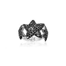 SIF JAKOBS - Antares Ring - 925 Sterling Silver - Black Cubic Zirconia