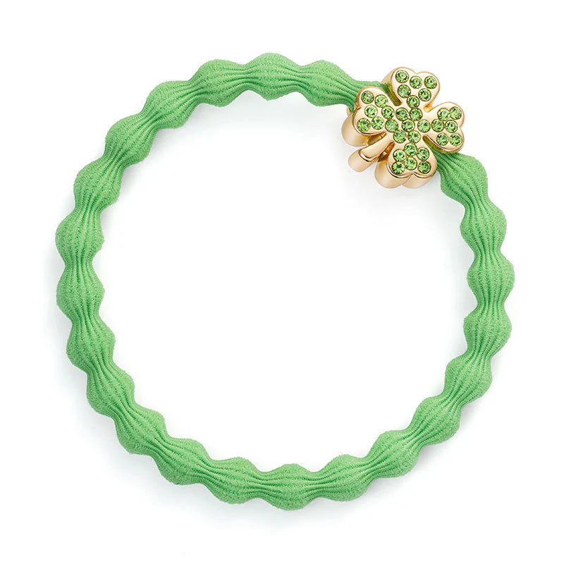 Hair Tie  - Gold Clover - Apple Green