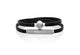 SIF JAKOBS- Arezzo Uomo Collection Black Leather Bracelet - High quality Stainless Steel