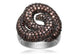 SIF JAKOBS - Bovalino Ring - 925 Sterling Silver - Brown Cubic Zirconia