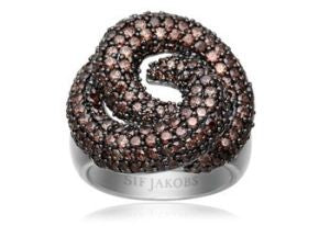 SIF JAKOBS - Bovalino Ring - 925 Sterling Silver - Brown Cubic Zirconia