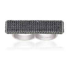 SIF JAKOBS- Bacoli Ring Collection- White and Black Cubic Zirconia- 925 Sterling Silver