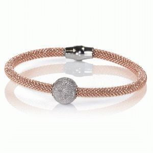 Juleo Jewellery -  Mesh Bracelets with a Charm - Rose Gold  & Black Rhodium