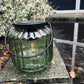 Hurricane Lamp - Green Glass - Solar