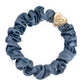 Scrunchie - Silk - Gold Heart - Faded Denim