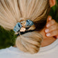 Scrunchie - Silk - Gold Heart - Faded Denim