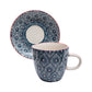 Espresso Cup & Saucer -  Blue / Pink