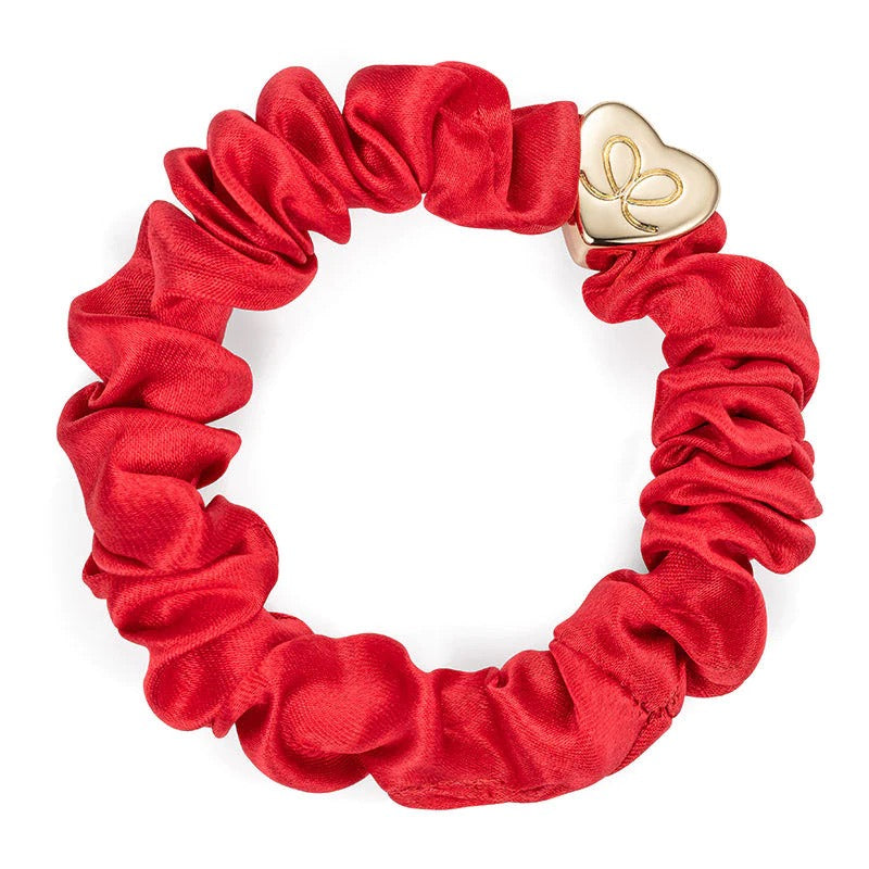 Hair Scrunchie - Silk - HEART CHILLI RED/G