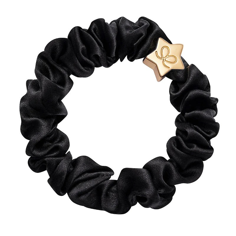 Hair Scrunchie - Silk - STAR BLACK/G