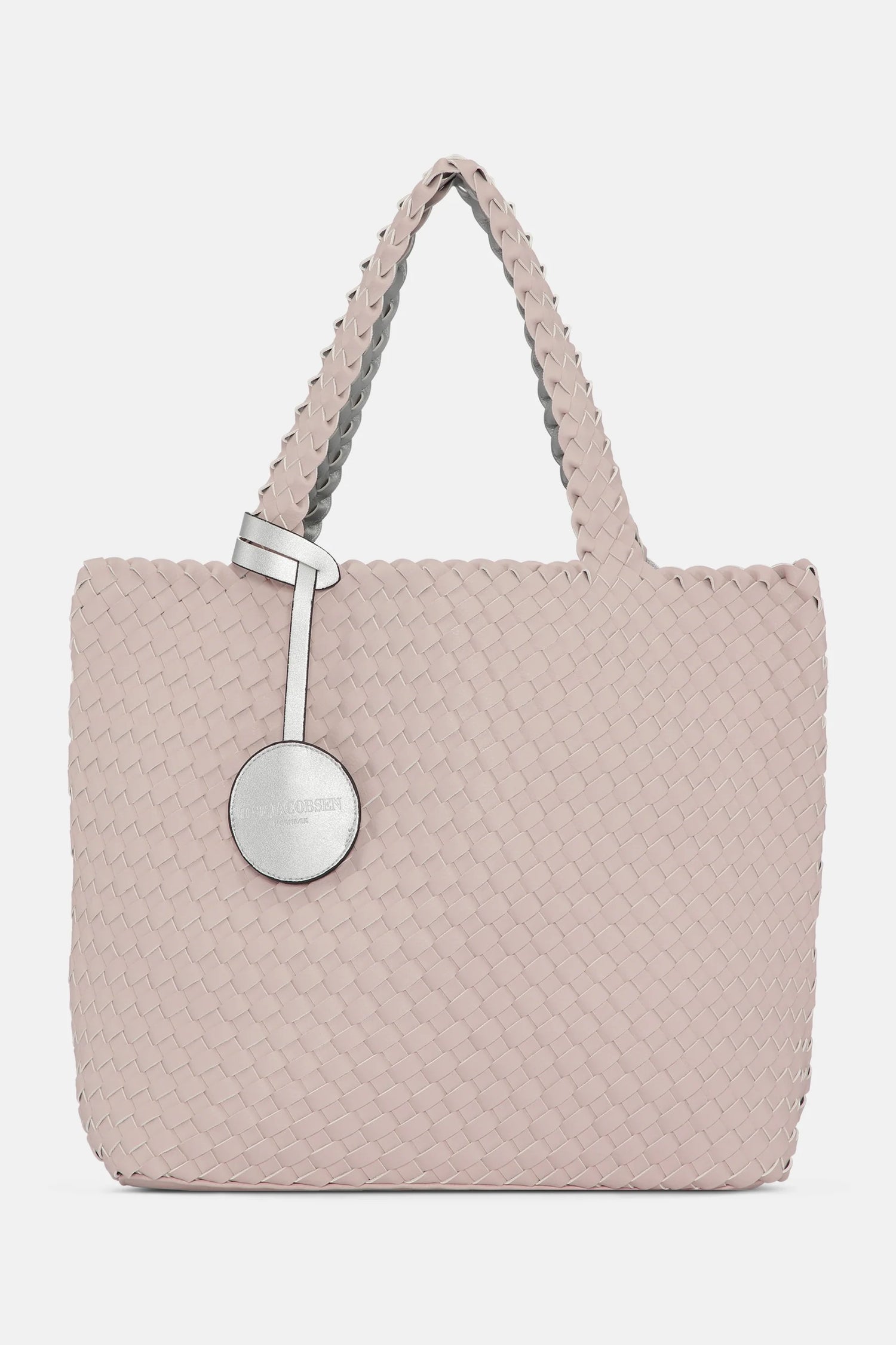 Handbag BAG08 - Woven Reversible Soft Rose / Silver