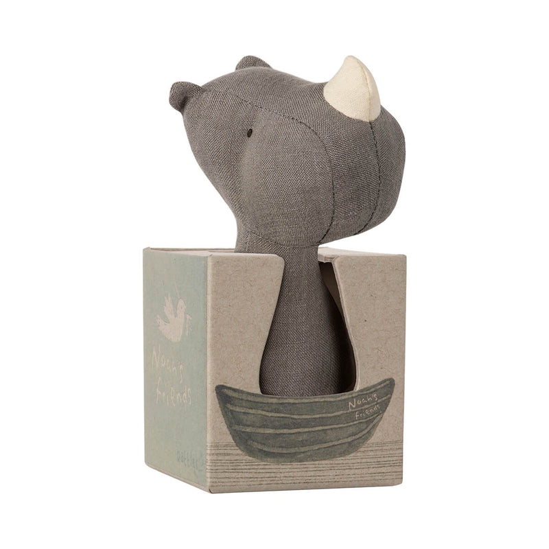 Noah's Friends Rhino Rattle - Grey