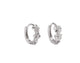 Aster  - Crystal Flower Hoops Earrings -Silver clear