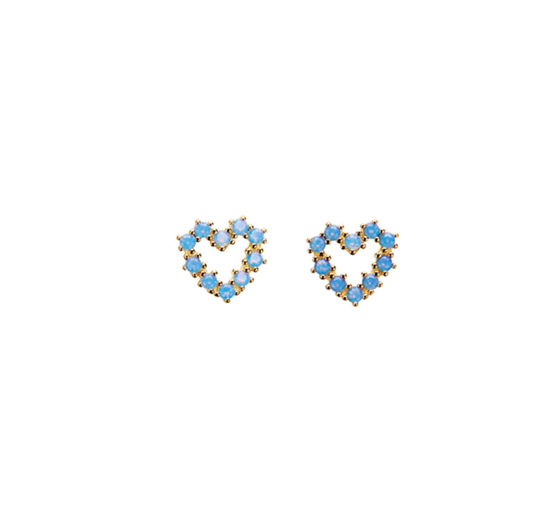 LARA - Caeur Studs -Opaque Light Blue