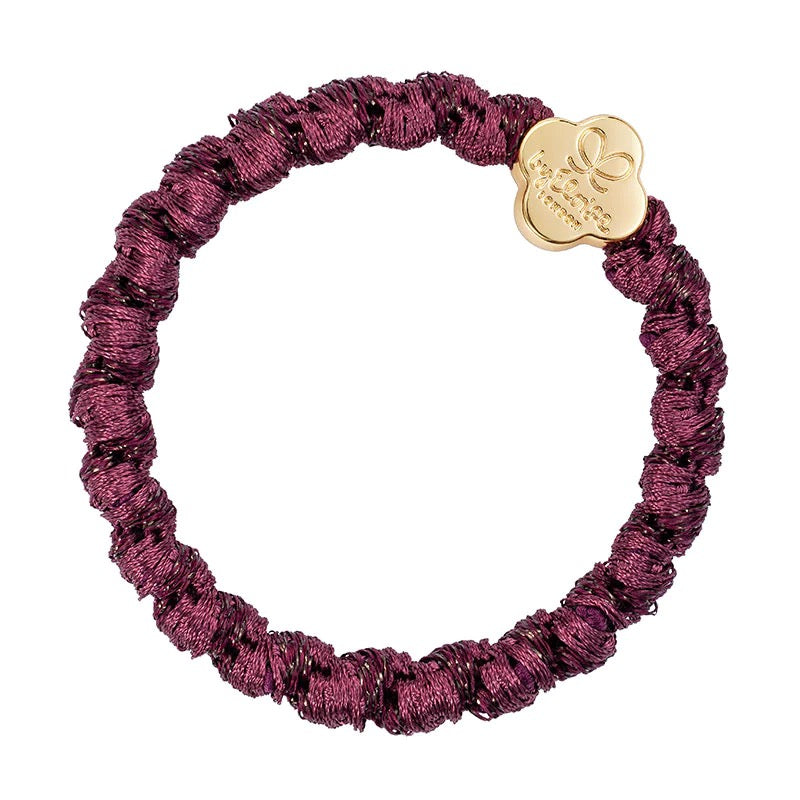 Hair Tie - QUATREFOIL PLUM/G