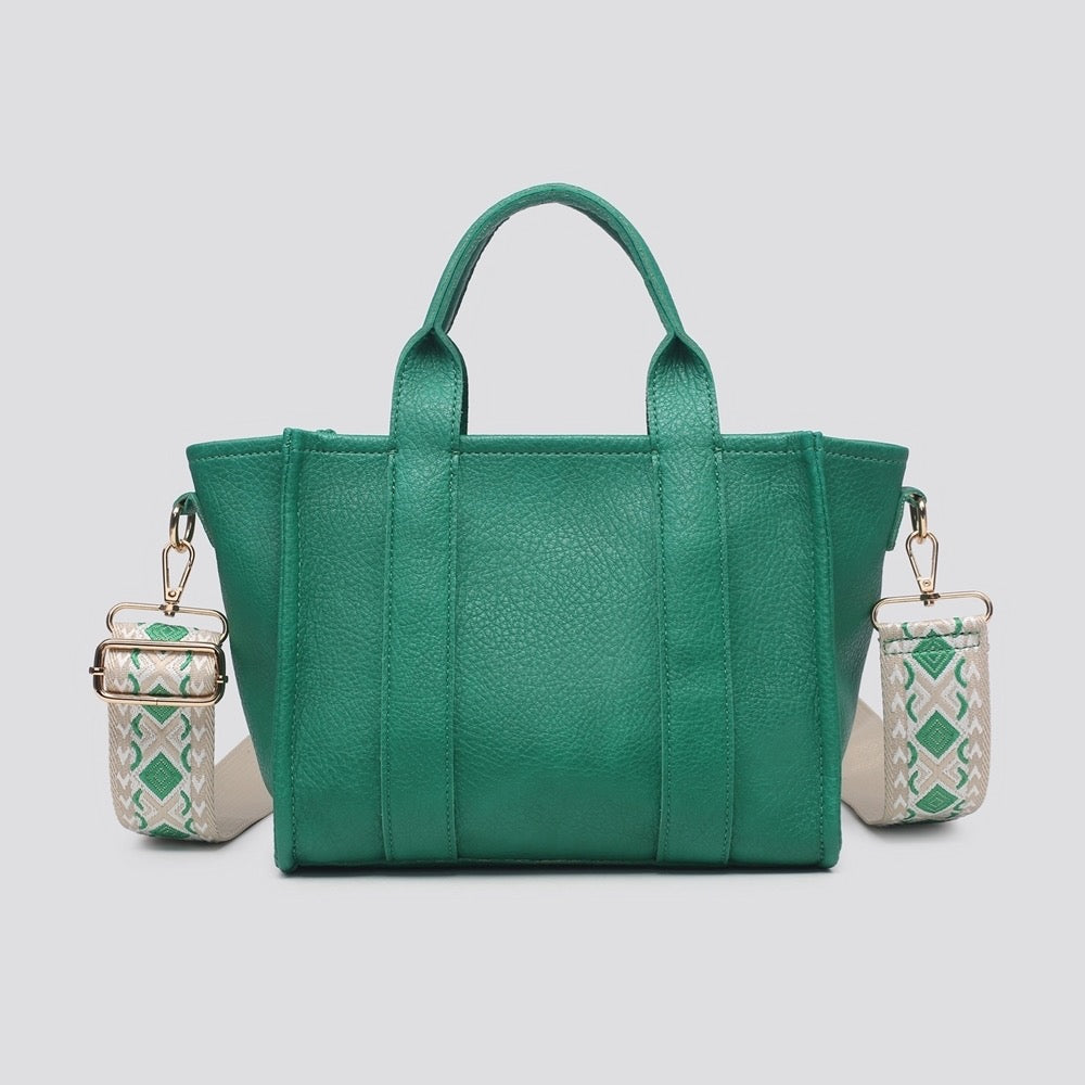 Tote Bag Small Woven - Non Leather - Green