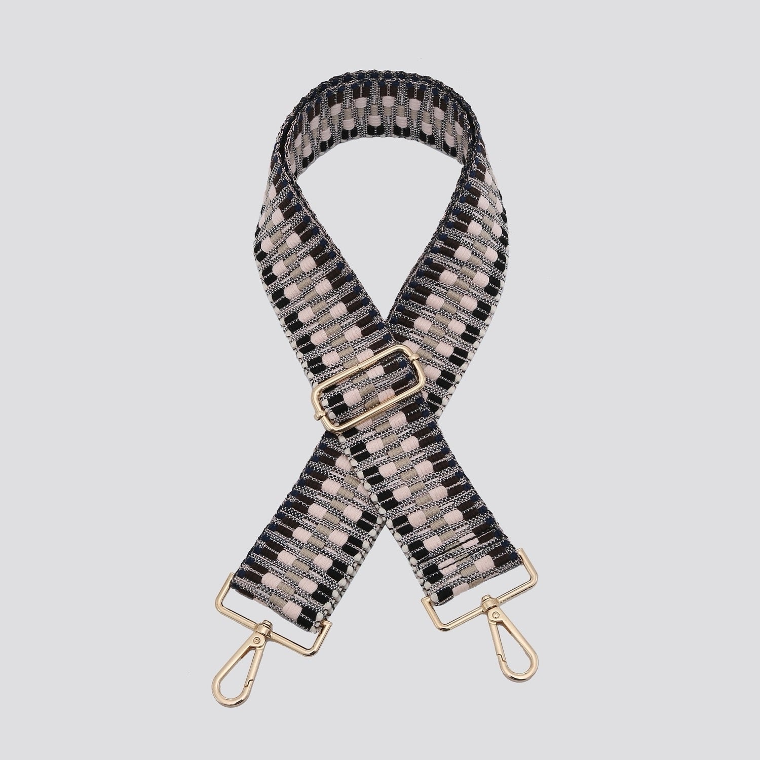 Bag Strap Woven - Black / Nude Pink