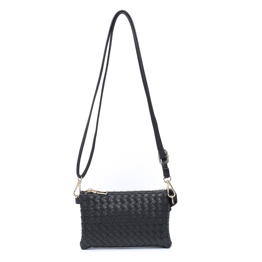 Clutch Bag Woven - Non Leather - Black