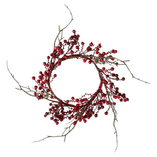 Wreath With Berries - D17cm - Red