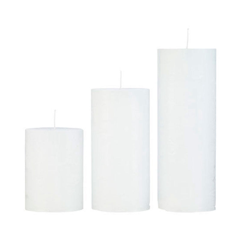 Block Candle - D10 x H25cm - Rustic White