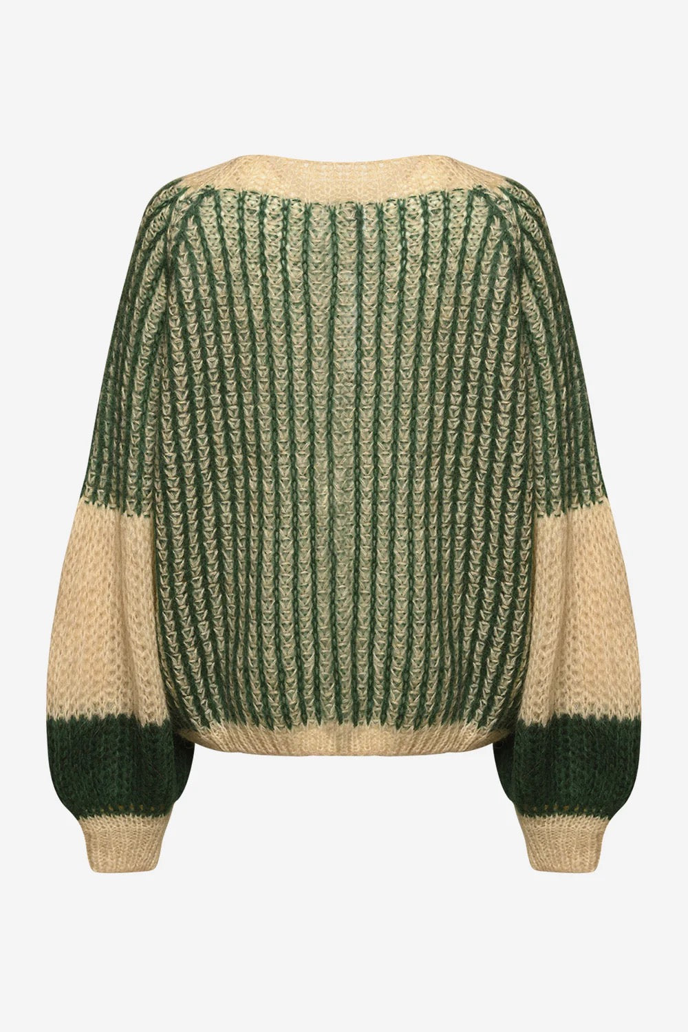 Jumper - LIANA Knit -Beige / Bottlegreen