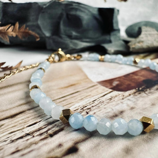 Bracelet - Semi Precious Stones-Aquamarine