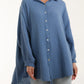 Evelyn Oversized Shirt Cheesecloth  - Denim Blue