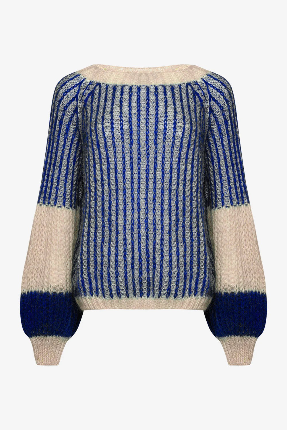 Jumper - LIANA Knit -Cream / Cobalt Blue