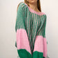 Jumper - LIANA Knit -Green / Bubblegum