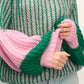 Jumper - LIANA Knit -Green / Bubblegum