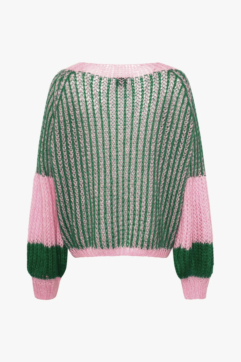 Jumper - LIANA Knit -Green / Bubblegum