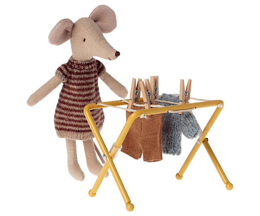 Drying Rack with Pegs - Yellow