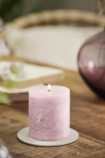 Block Candle - Rustic LIGHT PINK - Choose Size