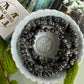 Bracelet - Natural Stones With Golden Spacers - Dark Grey/Black