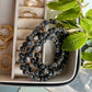 Bracelet - Natural Stones With Golden Spacers - Dark Grey/Black