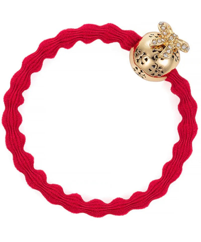 Hair Tie  - Christmas Bauble - Cherry