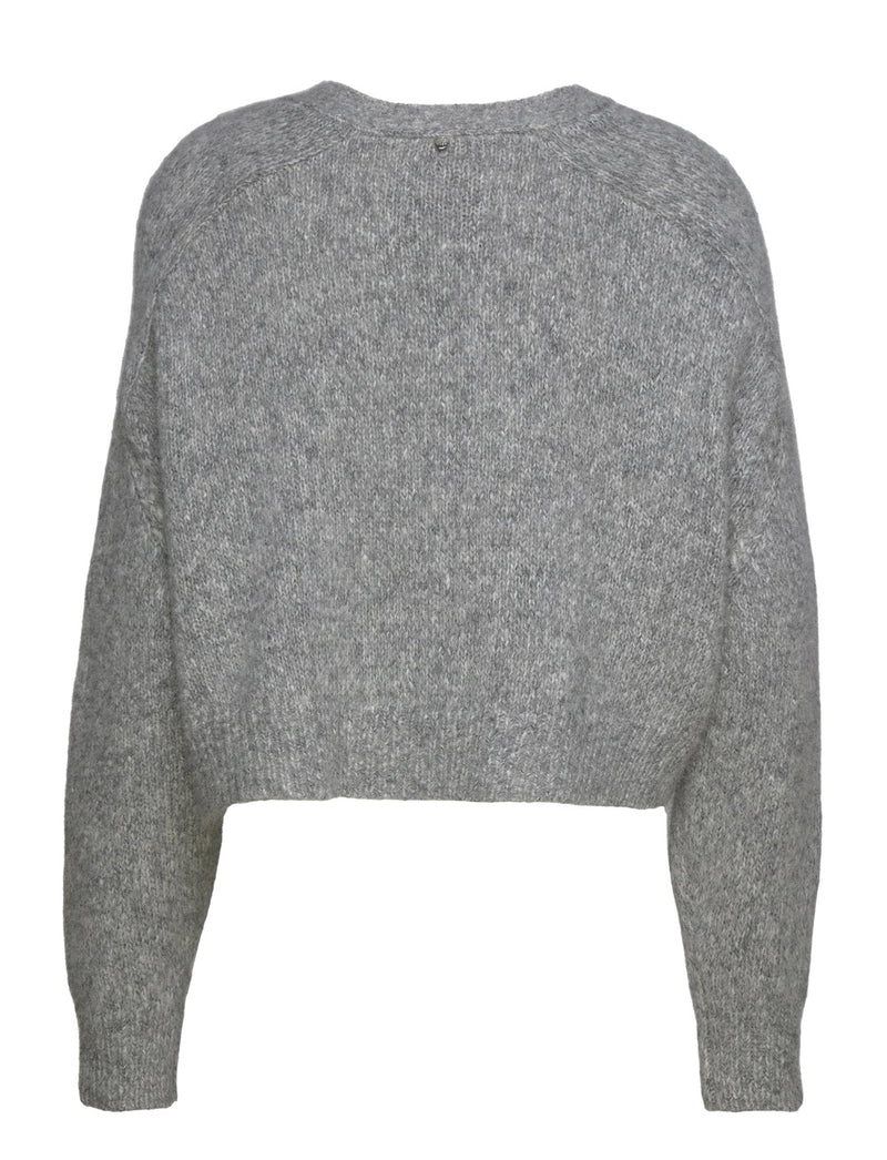 Knit - MMZELA WARM KNIT CARDIGAN - Grey Melange